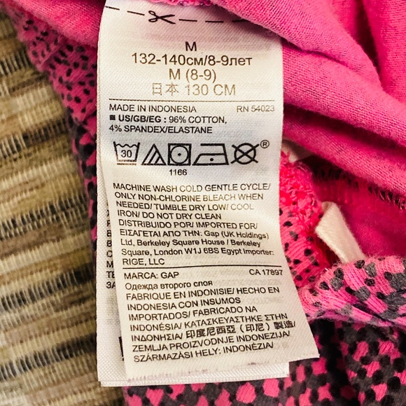 Gap Girl M 8 Pink and Gray Dotted Striped Leggings - Picture 11 of 12